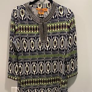 Tory Burch Silk Tunic with embellished neckline
